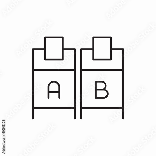 A B testing comparison icon vector sign