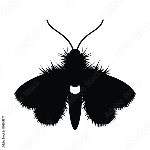 moth fuzzy antennae vector art silhouette