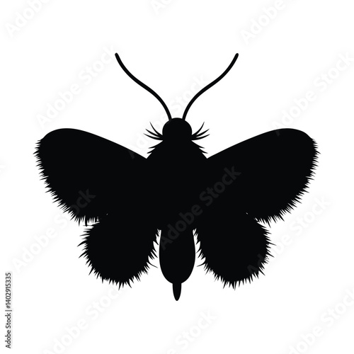 moth fuzzy antennae vector art silhouette