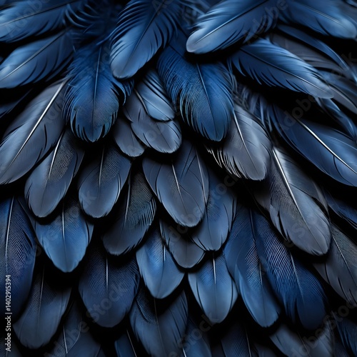 Dark Blue Feathers Texture