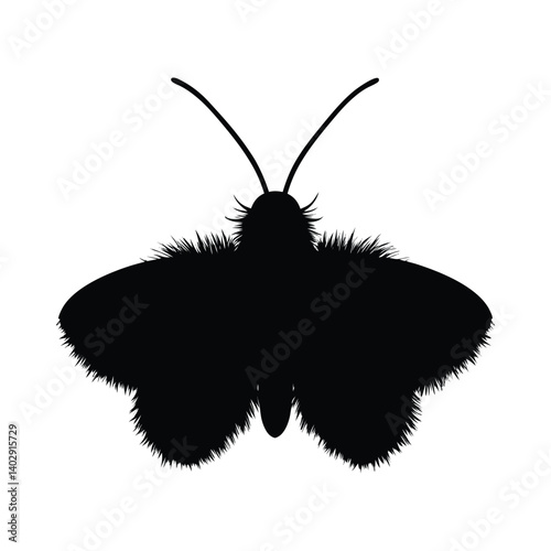 moth fuzzy antennae vector art silhouette