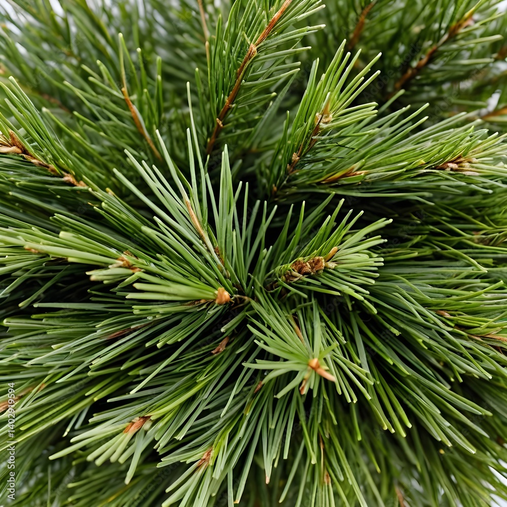 Lush Green Pine Needles Close-Up Lush Green Pine Needles Close-Up
