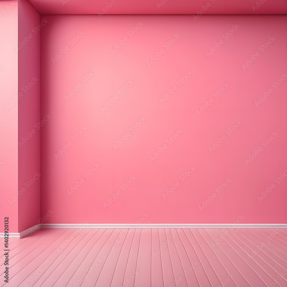 Pink Room Interior, Empty Space, Blank Wall Pink Room Interior, Empty Space, Blank Wall