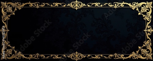 Wallpaper Mural Intricate gold filigree on black velvet background, coupon, gold, invitation Torontodigital.ca