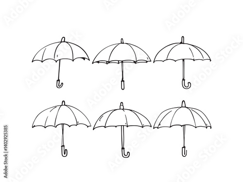 Umbrella set line art