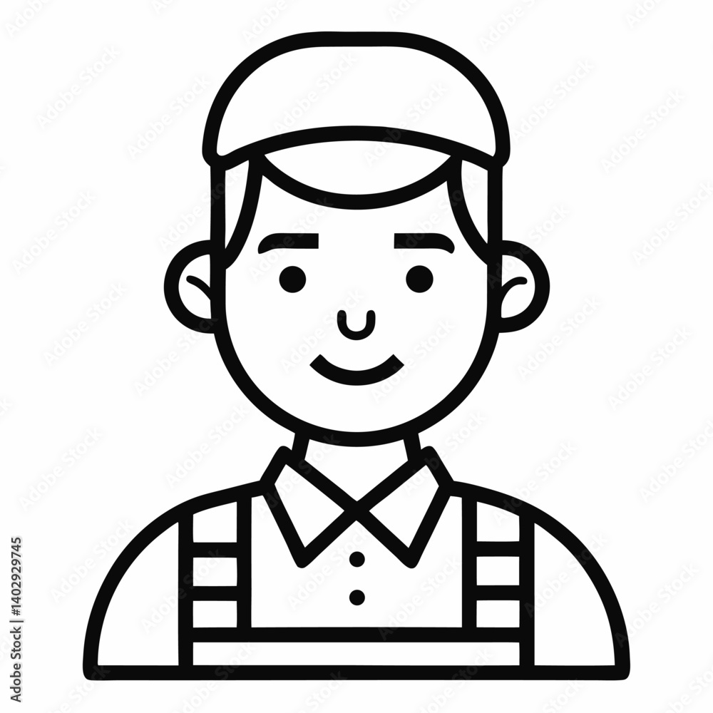 Clerk Line icon isolated on white background Clerk Line icon isolated on white background