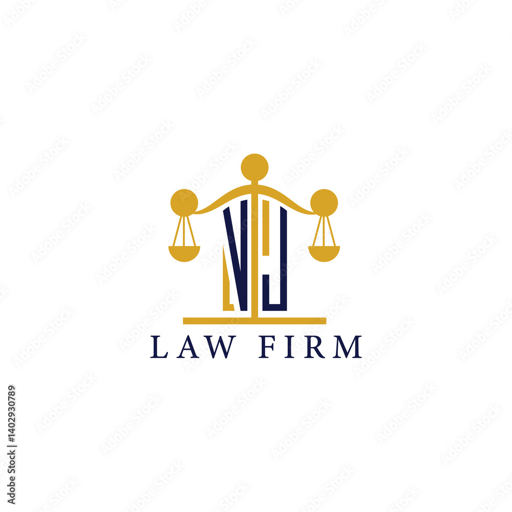 Modern Law Firm Logo with Scales of Justice Modern Law Firm Logo with Scales of Justice