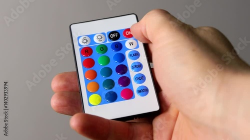 Wallpaper Mural Remote Control for Color LED Strip, Hand Pressing Multicolored Buttons Torontodigital.ca