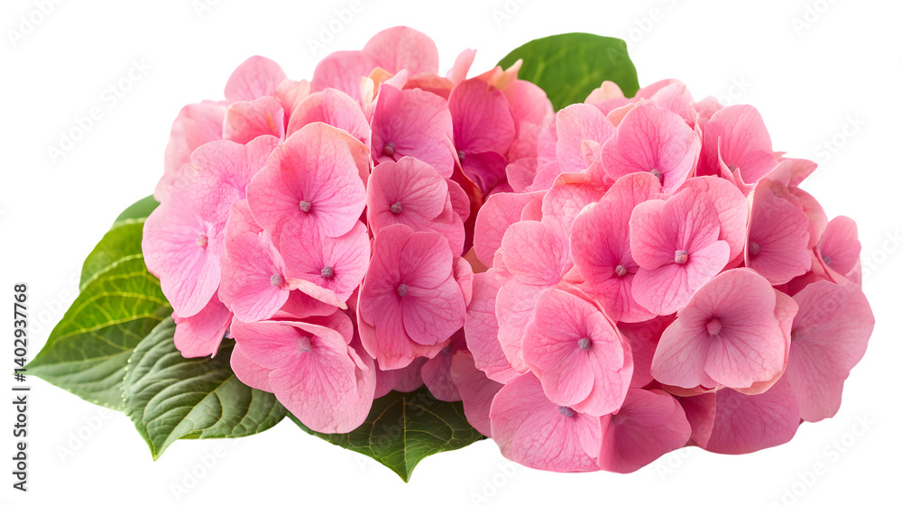 Vibrant Pink Hydrangeas Cutout on White Background - Professional Floral Photography. Vibrant Pink Hydrangeas Cutout on White Background - Professional Floral Photography.