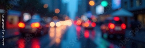 city blurring lights abstract circular bokeh on blue background, night city scene, bright lights glow, city lights blur photo