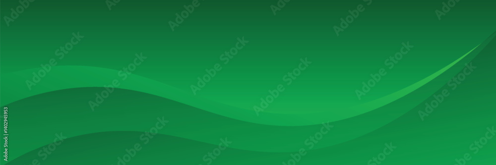 Modern abstract green gradient background with waves. vector