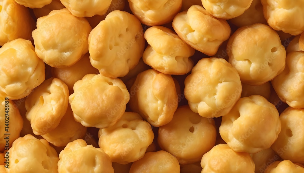 Close-up of Golden Brown Cheese Puffs Close-up of Golden Brown Cheese Puffs