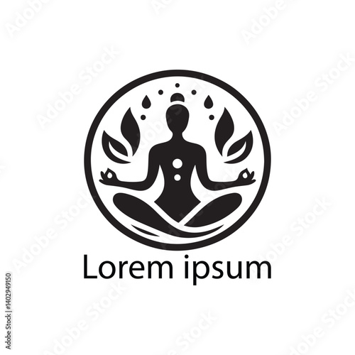 yoga Logo silhouette isolated on white background