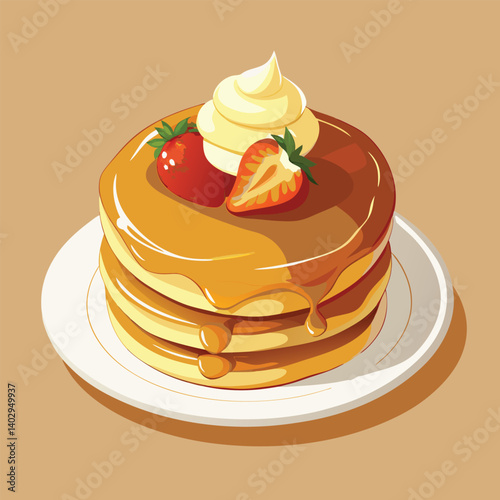 pancakes illustration of fritters with butter