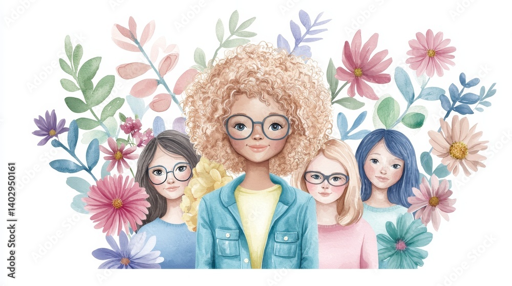 Diverse Group of Women Embracing Inclusivity and Equal Opportunities for All in Colorful Environment Diverse Group of Women Embracing Inclusivity and Equal Opportunities for All in Colorful Environment