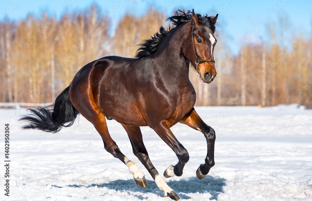 horse in snow