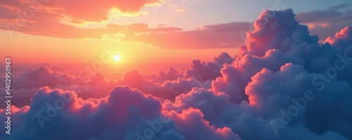 Softly glowing clouds at sunset, , sunset