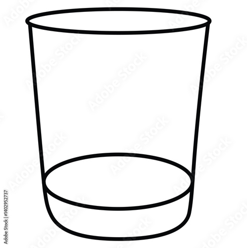 Cute cartoon hand drawn vector shot glass or water glass icon outline.