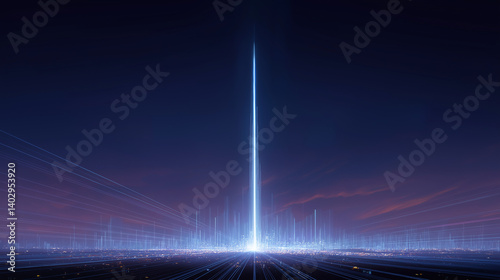 Futuristic 6G Tower Enhancing Connectivity in a Smart City