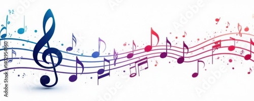 Wallpaper Mural Vector music notes and treble clef icon on white background, musical instrument, sheet music Torontodigital.ca