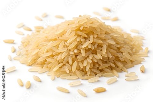 rice on white background