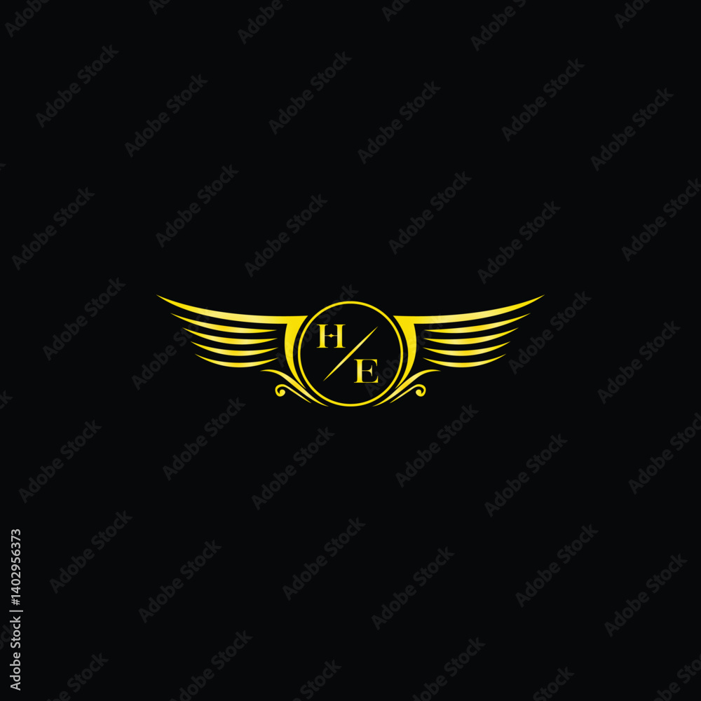 Luxury Winged Badge with Monogram Luxury Winged Badge with Monogram
