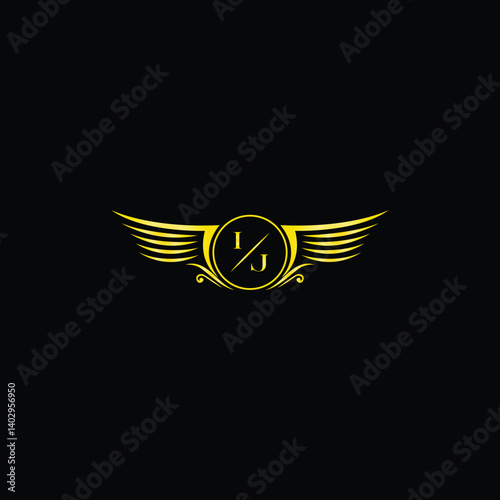 Luxury Winged Badge with Monogram