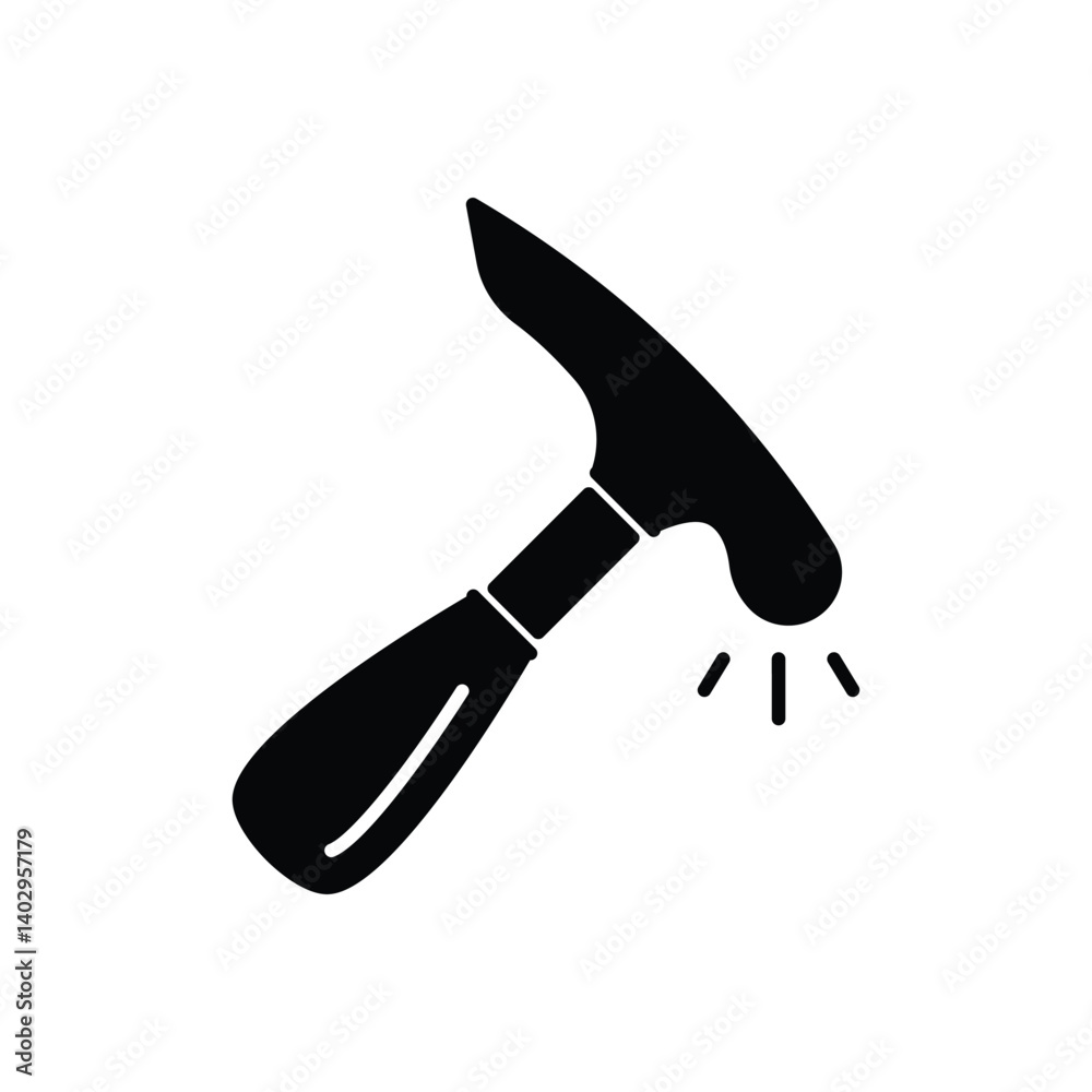 Brick Hammer Icon vector stock illustration Brick Hammer Icon vector stock illustration
