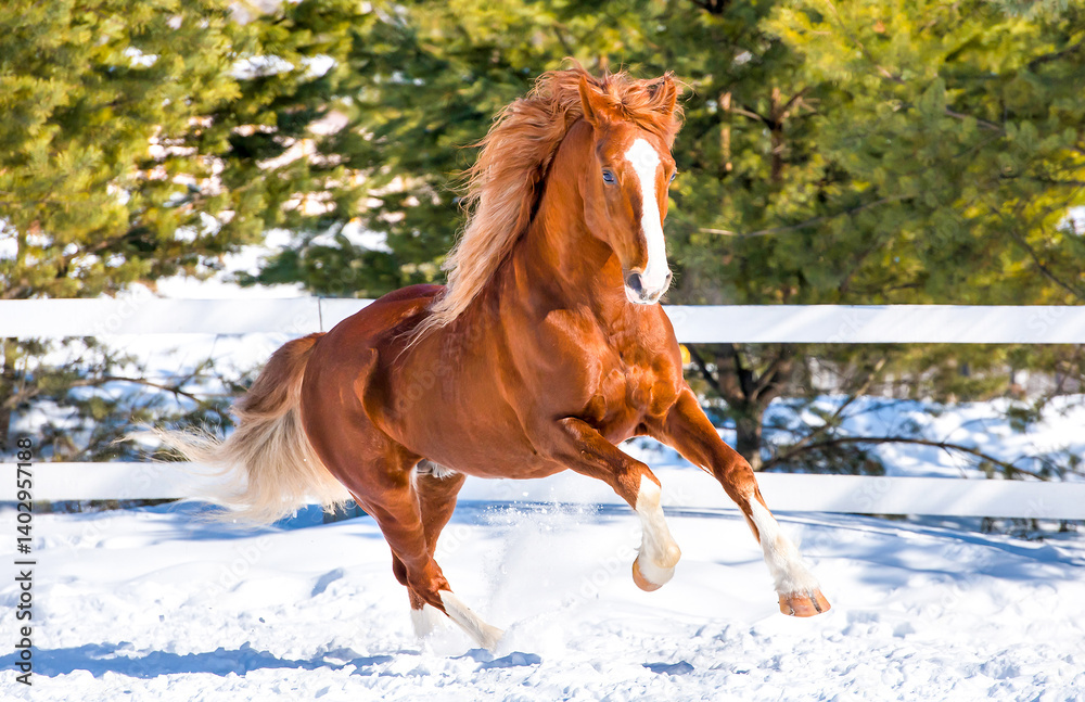 horse in winter