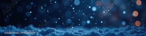 Softly falling snowflakes on a dark background create a serene winter scene, nature, peaceful , blackbackground photo