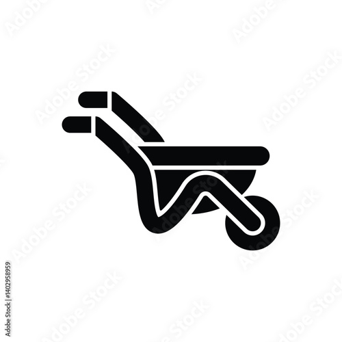 Wheelbarrow Icon vector stock illustration