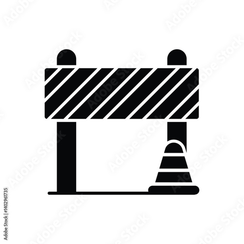 Road Barrier Icon vector stock illustration