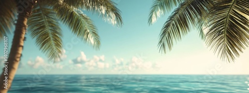 close up coconut palm trees, Generative AI,