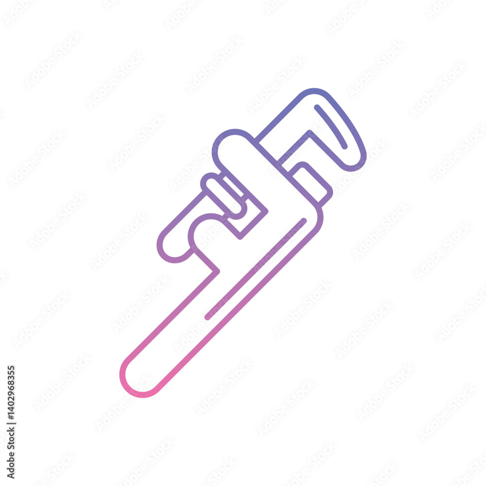 Fototapeta premium Pipe Wrench Icon vector stock illustration