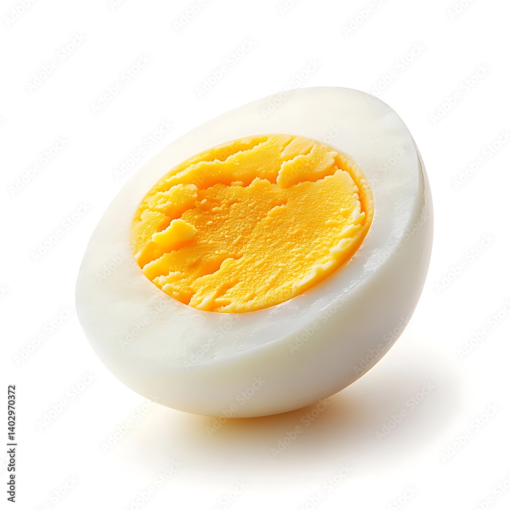 A perfectly boiled egg with a smooth, glossy shell, isolated white background A perfectly boiled egg with a smooth, glossy shell, isolated white background
