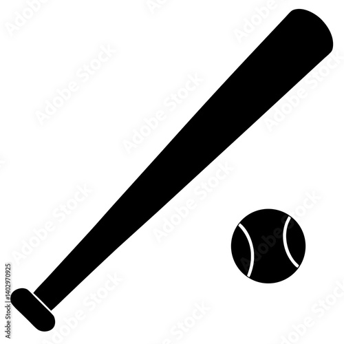 baseball bat and ball silhouette



