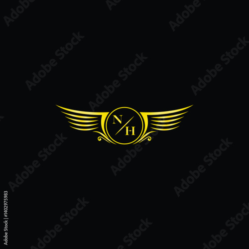 Luxury Winged Badge with Monogram