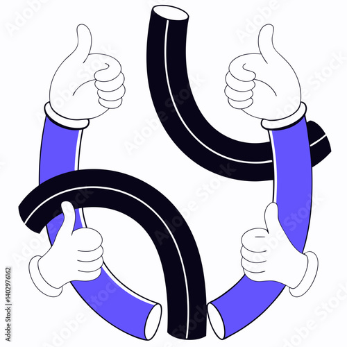 thumb up and down