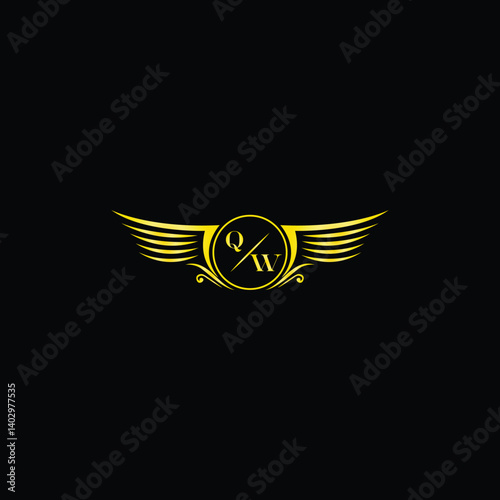 Luxury Winged Badge with Monogram