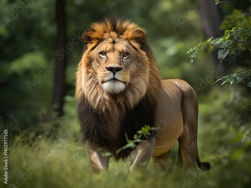 Lion on transparent background, lion in the zoo, lion, lion in the wild