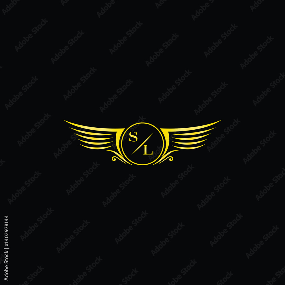 Luxury Winged Badge with Monogram Luxury Winged Badge with Monogram