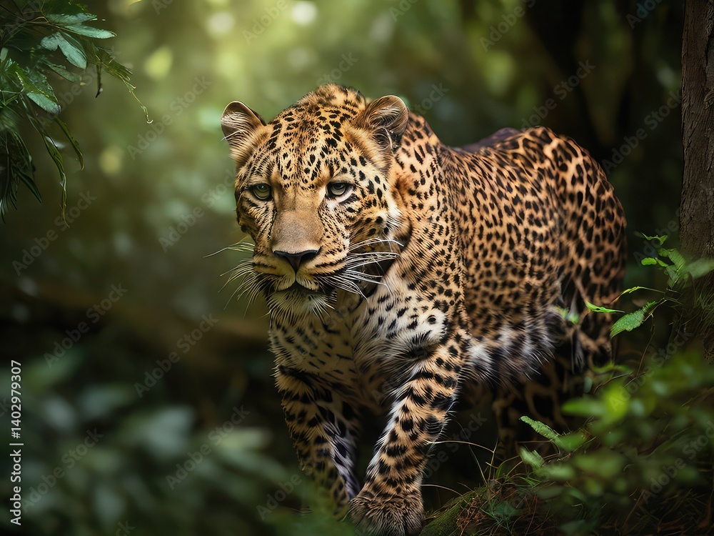 leopard on transparent background, leopard in the zoo, portrait of a leopard, leopard on the rock