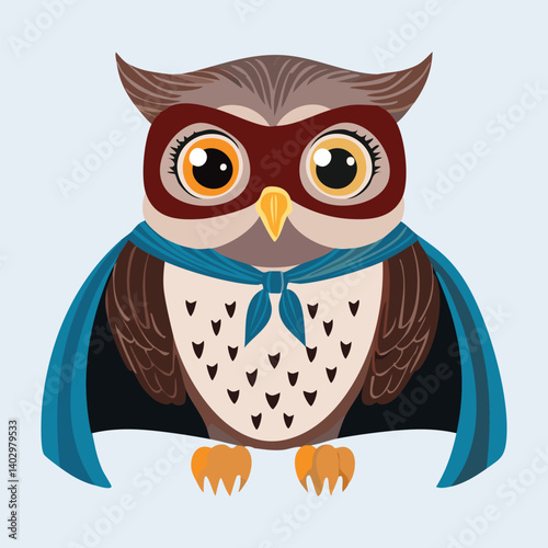 Superhero Owl with Cape and Mask