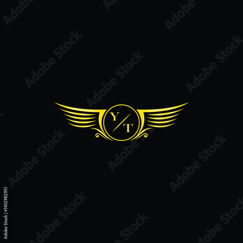 Luxury Winged Badge with Monogram