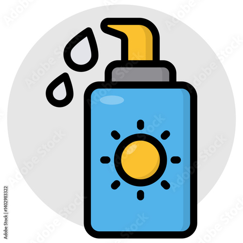 A creative design icon of sunblock 