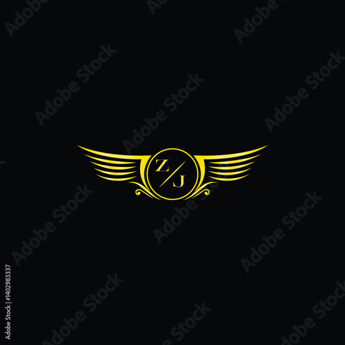 Luxury Winged Badge with Monogram