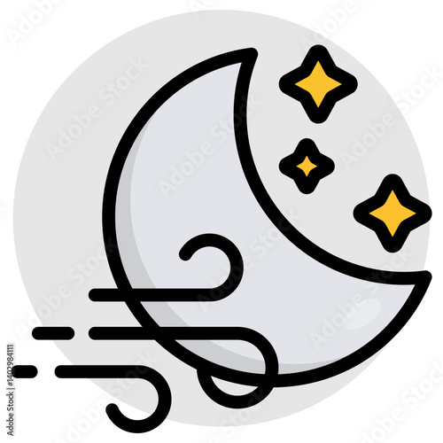 An icon design of windy night 