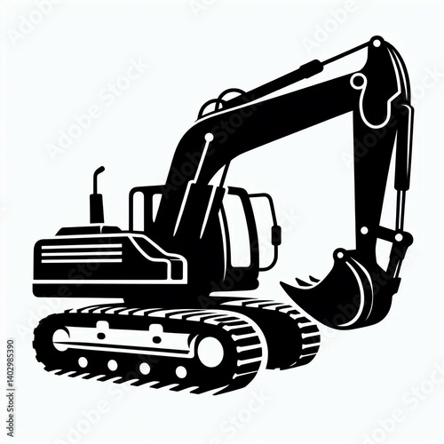 Excavator Illustration Heavy Equipment Graphic suitable for marketing collateral
