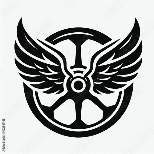 Winged Wheel Icon Symbol Suitable for marketing material