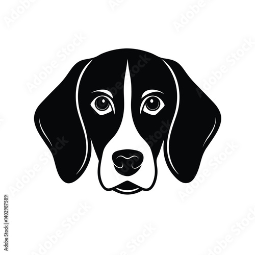 beagle head vector silhouette 